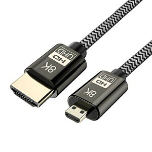 Cablecc �}�C�N��HDMI����HDMI2.1 Ultra-HD UHD 8K 60hz 4K120hz�P�[�u���J�����^�u���b�g�p48GbsHDMI�R�[�hMicro HDMI to HDMI 2.1 Ultra-HD UHD 8K 60hz 4K 120hz Cable 48Gbs HDMI Cord for Camera Tablet 1.5M