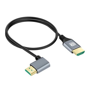 KKM-ラブショー【JCT請求書発行可能】0.15m 0.3m 0.5m短いHDMI ケーブル,4k /1080PHDMI 延長ケーブル, HDMI 1.4オス-メス 90度L字型左右向きHDMI 延長ケーブル 高速HDMI変換4K 60Hz HDMI 1.4ケーブル (8K右L,オス-