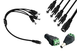 Cable Factory �y DC�d���P�[�u�� 4����P�[�u�� 40cm �i DC �I�X ���X �A�_�v�^�t�� �e1�t �j �z �O�a5.5mm ���a2.1mm SMD 5050 5630 2835 3528 LED�e�[�v���C�g�p�Ɩh�ƃJ�����p�d������ ��� 1���X�[2�I�X