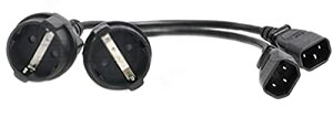 UPSPDU�d���R�[�hIEC320 C14�v���O�A�_�v�^�[�A���[���b�p��CEE7 / 7 Schuko�\�P�b�g�AIEC320 C14�I�X���烈�[���b�p�̃��X�ւ̒Z���A�_�v�^�[�P�[�u���i1�{�j�̕ϊ��Ɏg�p (2pcs)