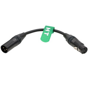 HangTon XLR 4�s�� ���X - XLR 3�s�� �I�X �d���P�[�u�� �A�_�v�^�[ �o�b�e���[�p ARRI Alexa RED Canon Sony �J�������C�g 24V 20cm