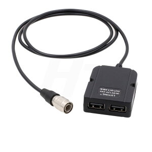 HangTon Hirose 4ピンからデュアルUSB QC3.0 12V パワースプリッターケーブル Hawk-Woods電源アダプターからラジオマイクレコーダーミキサースマートフォン用 (60cm)