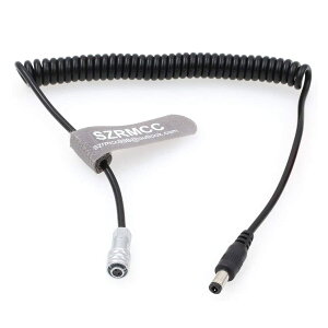 SZRMCC DC5.5x2.5mm����WeipuSF610 2�s�����X�v���O�d���P�[�u���iBMPCC 4K Blackmagic Pocket Cinema 4K�J�����p�j (Coiled Cable, Straight DC2.5mm)