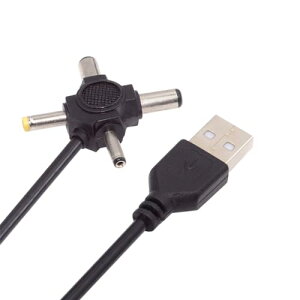 NFHK USB 2.0 Type-A �I�X�`4-in-1 DC 5V 5.5x2.5mm 5.5x2.1mm 4.0x1.7mm 3.5x1.3mm �p���[�v���O �o�����R�l�N�^�[�d�P�[�u��