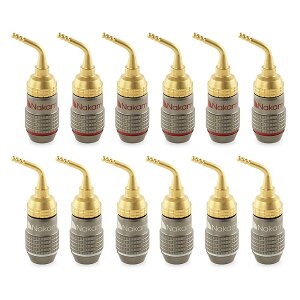 Nakamichi FanLock Excel �V���[�Y 24k�����b�L 2mm�s���v���O�o�i�i �X�v�����O�N���b�v�R�l�N�^�[�p, 10 AWG - 18 AWG �Q�[�W �T�C�Y 4mm �X�s�[�J�[ �A���v Hi-Fi �X�e���I �z�[���V�A�^�[ ���W�I �I�[�f