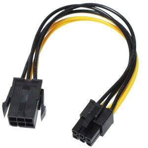 KAUMO PCIe 6�s��(�I�X) - PCIe 6�s��(���X) �ϊ� �O���t�B�b�N�{�[�h �⏕�d�� �ϊ��P�[�u�� (20cm)