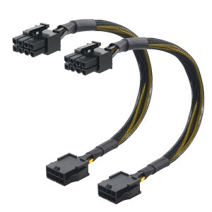 Cable Matters 2�{ 8�s��PCIe�����P�[�u���APCIe�P�[�u���I�X���烁�X�A25.4cm�A8�s��GPU�d�������P�[�u���APCIe�d�������P�[�u���iGPU�p�j