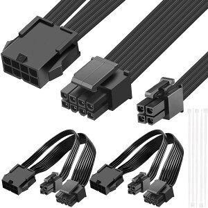 Xiatiaosann EPS12V CPU 8ピンメ - 4ピンオスATXとCPU 8ピンオス電源延長ケーブルマザーボード用、PC電源変換アダプター、20cm、2本セット