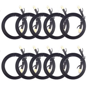 LAN�P�[�u�� 1m 10�{ �Z�b�g CAT7 �t���b�g �ܐ܂�h�~ ���` ����������[ �u���b�N �� �J�e�S���[7 �C�[�T�l�b�g�P�[�u�� �����߂�