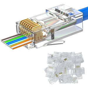 MOGOOD Cat 6�R�l�N�^���ʁA25�p�b�N �C�[�T�l�b�g���W���[����RJ45�v���O�ACat 6/Cat 5/Cat 5e UTP�\���b�h�ƃc�C�X�g�y�A�P�[�u���ɓK�p