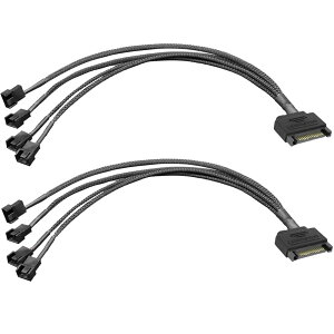 Kiligen 2 SATA  4 EFC 3 s / 4 s PMW 12V PC P[Xt@dA_v^P[uA3 s܂ 4 s(PWM RlN^)  15 s SATA Rs[^ N[[pt@dP[u