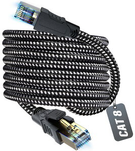 LANP[u 10M CAT8 bV JeS[8 RJ45 RlN^ 40Gbps/2000MHz ґgiC C[TlbgP[u ܐ܂h~ LP[u V[h f [^ PS5 PS4 PS3 Xbox PCQ[