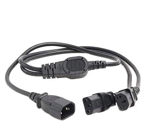 UPS PDU �T�[�o�[ Y �X�v���b�^�[�d���R�[�h IEC320 C14 �� 2 x C13 10 a 250 v �����P�[�u�� (2xC13, 1M)