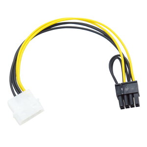 RUITEXUN Molex - �O���t�B�b�N�X�J�[�h �d���P�[�u�� Molex IDE LP4 4�s���I�X - PCI Express 8�s�� (6+2) �I�X �A�_�v�^�[ �ϊ��P�[�u�� �R���s���[�^�[�d���O���t�B�b�N�X�J�[�h�p