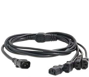 UPS PDU �T�[�o�[ Y �X�v���b�^�[�d���R�[�h IEC320 C14 �� 4 x C13 10 a 250 v �����P�[�u�� (4xC13, 1.8M)