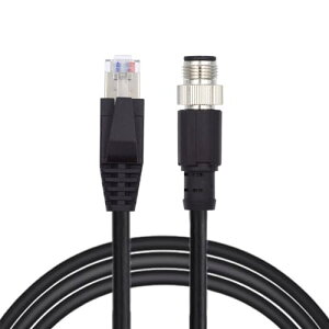 xiwai M12 4�s�� D�R�[�h Type-D �I�X - RJ45 �I�X Cat5e IP67 �p�b�`�R�[�h LAN �C�[�T�l�b�g �l�b�g���[�N �Y�Ɨp�A�v���P�[�V�����P�[�u�� 1m/3.3�t�B�[�g