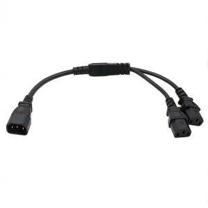 HangTon 2 x C13 10A 250V �����A�_�v�^�[ �P�[�u�� 12 �ւ� UPS PDU �R���s���[�^ PC �͂̃f�B�o�C�_�[�̃R�[�h IEC320 C14