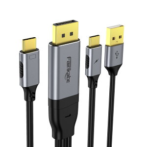 fairikabe DisplayPort to USB C P[u 5K60Hz/4K144Hz/4K60HzA2m PDisplayPort\[X  USB-C ^b`\ȃoCj^[AStudio DisplayANreal Air/Xreal KXAusb cj^[AvWFN^[Ȃ