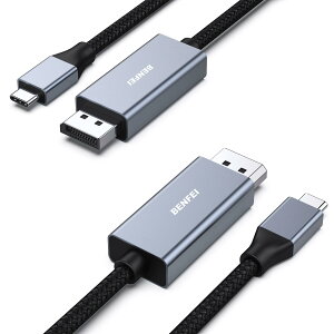BENFEI 2 USB-C - DisplayPort 1.8m P[u(8K@60Hz 4K@144Hz 2K@240Hz)AUSB Type-C - DisplayPort P[u [Thunderbolt 3/4 ݊] iPhone 15 Pro/MaxAMacBook Pro/Air 2023AiPad ProAiMacAS23AXPS17 ȂǂɑΉ