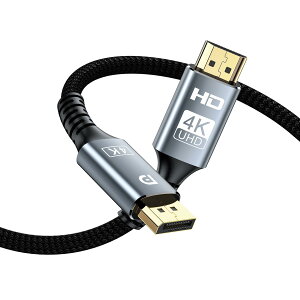 DisplayPort to HDMIϊP[u 4K@30Hz P`rfI I[fBIo g[hƃ~[[hΉ ϋv iC҂ P[u PCAHDTVAvWFN^[Aj^[ɑΉ1.8 m