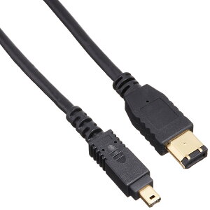 �G���R�� IEEE1394 FireWire400(i.LINK�EDV)�P�[�u�� 6pin-4pin 2.0m �u���b�N IE-462BK