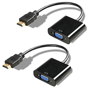 HDMI VGA �ϊ��A�_�v�^ hdmi vga�ϊ��P�[�u�� 1080p �Ή� �m�[�g�p�\�R�� PC TV DVD HDTV�p(��/��2�F 1��/2��/5���� (2, Black)