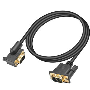 Poyiccot VGA �P�[�u��1.5m�AL�^ VGA �I�X �I�X �P�[�u���A90 �x�E���� D-sub15�s��VGA �P�[�u�� RGB SVGA�P�[�u�� 1080P �𑜓x PC/�m�[�g�p�\�R��/TV/�v���W�F�N�^�Ή�