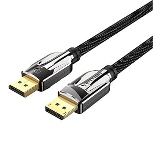 VENTION DPケーブル 3m ブラック HDCP対応 DP1.4オス 8K 28AWG ナイロンメッシュ