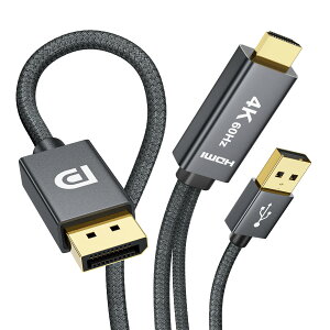 ULT-WIIQ HDMI DisplayPort ϊP[u 2m 4K@60Hz 2K@120Hz 1080P@144Hz HDMI IX to DP X USB|[gd (tɔΉ) iC҂ ϋv ]Ή switch ps4 xbox PC烂j^[Kp