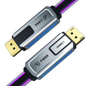 FIBBR Displayportケーブル,発光ラグジュアリーバージョンDP1.4光ファイバービデオ延長ケーブル、4K@60Hz/ 2K@165Hz/ 2K@144Hz色変更スマートデータケーブル、プロゲーミングビデオdpケーブル (3M)
