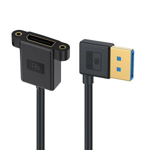 Cablecc DisplayPort 1.4 8K 60hz 4K 144hz 超微細 DP オス - メス 直角延長ケーブル デスクトップ ノートパソコン モニター グラフィック カード用 30cm
