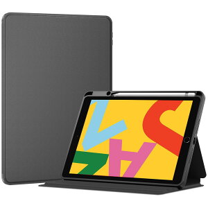 ProCase iPad 9 P[X 8/7ʗp(2021 2020 2019) 10.2C` y[ tHIP[X ϏՌ یJo[ I[gX[vΉ (ubN)
