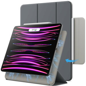 JEDirect iPadPro12.9�C���` �P�[�X ���f�� 2022/2021/2020/2018���f�� �}�O�l�b�g�X�z���� Pencil2�Ή� �O�܃X�^���h �I�[�g�E�F�C�N�A�b�v/�X���[�v�@�\iPad Pro 12.9 6/5/4/3�p (�X�y�[�X�O���C)