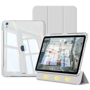 GKABXY iPad 11世代/10世代 分離式 ケース 11/10.9インチ 2025/2022モデル 対応iPad 第10世代 取り外し可能 着脱式 透明バックカバー 三つ折りスタンド ペンシルホルダー付き オートスリープ機能 軽量
