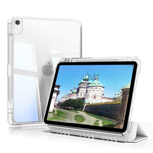 JKSML iPad Air 11C` P[X M3/M2 (2025/2024) / iPad Air 5 (2022) / 4 (2020) P[X 10.9C` O\ȓ y[ ϏՌ O܂ PU U[ ^y ǂG (O[)