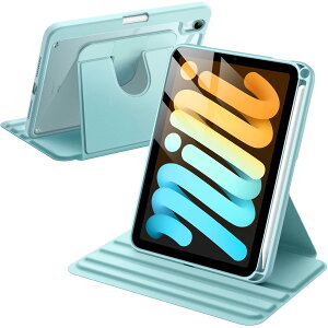 JEDirect ]P[X iPad mini (A17 Pro 2024 fA7) / mini 6 (8.3C`A2021fA6)p Pencilz_[t 360°]ی X^hJo[ NAobN EFCN/X[v (u[