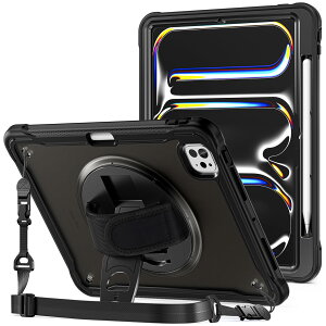 ProCase iPad Pro 11C` P[X M4 (2024N 5) p (A2836 A2837 A3006) | qEƗp ϏՌ Jo[ y[ 360°]X^h nhXgbvt - ubN