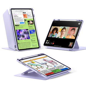 ESR iPad Air 13C` P[X (M3/M2A2025/2024) y[ ϏՌ cX^h EFCN/X[v Pencil Pro/USB-CΉ }`AOP[X FlipV[Y p[v