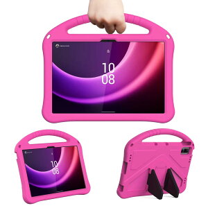 「Doo」Lenovo Tab7 A301LVタブレットケース 2023年 レノボタブレット タブ7 10.6インチ カバー スタンド機能 ハンドル付き 持ちやすい EVA素材 取付簡単用 Lenovo Tab7 耐衝撃カバー 子ども用(ローズレ