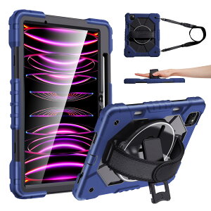 MAGIC JOHN iPad Pro(��1/2/3/4����)/ iPad Air(��5/4����) �p �P�[�X �d�^ �O�w�ی� ��� �ϏՌ� �ϋv�� ���h�~ ���R�t�� 360°��]�\�ȃX�^���h �l�C�r�[