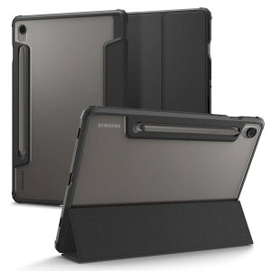 Spigen Galaxy Tab S10 FE �P�[�X (2025�N���f��) �w�� �N���A ���� �ČRMIL���i �X���� �X�^���h �ϏՌ� ���h�~ �J�����ی� �I�[�g�X���[�v �E���g���E�n�C�u���b�h�E�v�� ACS09498 (�u���b�N)