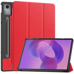 Shron For Lenovo Idea Tab Pro/Lenovo Xiaoxin Pad Pro 12.7C` 2025 P[X O܂X^hJo[ ^ y }Olbg I[gX[vP[X PU U[Jo[ (ԂF)