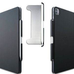 Thankscase マジックホルダー Apple Pencil 2 Pencil Pro対応 マジックキーボードとキーボードフォリオ用 ハンドメイド 超薄型スチールプレート レザー製 落下防止 (ブラックレザー)