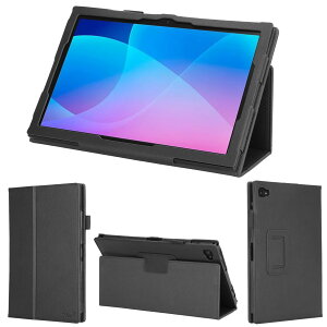 wisers aiwa JA2-TBA1002 専用タブレットケース (ブラック) 10.1インチ 対応 (タッチペン・保護フィルム 付き/スタンドタイプ) タブレットカバー 2023 新型