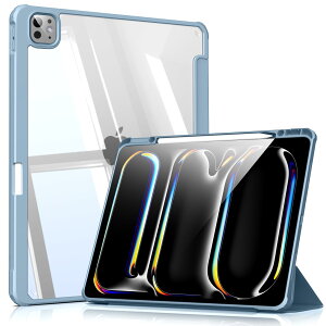 SQBEBS iPad Pro 13C` iM4jP[X 2024 7 obNJo[ Apple Pencil Pro/USB-C ̑Ή O܃X^h y ^ Ռz X[v/X[v@\t XJCu[