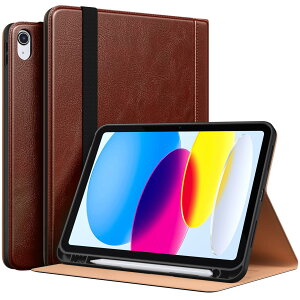 Maledan 対応iPad 10世代 ケース 対応iPad 10.9 ケース 2022 二段階角度調節 ペンシル収納機能 PUレザー テレワーク用 オートスリープ/ウェイク機能 耐衝撃 手帳型 対応iPad 第10世代 ケース