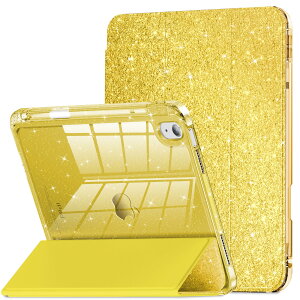 iPad 11����/10���� �P�[�X iPad�iA16�j11�C���` 2025 / /10.9�C���` 2022�ʗp �q���p ���̎q ���킢���O���b�^�[�J�o�[ �L���L���N���X�^���N���A�o�b�N �y���V���z���_�[ ���ϖh�~ ���[�Y (Yellow)