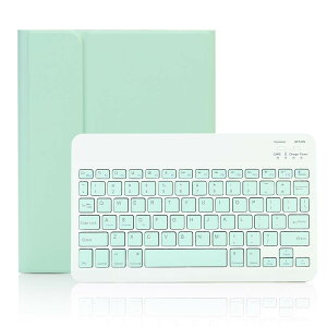 iPad10.2 キーボードケース iPad第7/8/9世代/Air3/Pro10.5兼用キーボード付きケース 上側ペンホルダー スタンド機能 全面保護 ミントグリーン