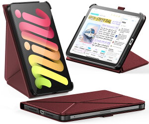 INFILAND P[X iPad Mini 7 (A17 Pro) 2024 / iPad Mini 6 2021 Ή, X܂肽ݎubNJo[, yz_[t, px}OlbgX^h, I[gX[v/EFCN@\tیP[X (o[