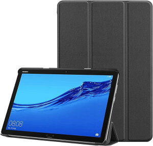 For Huawei MediaPad M5 Lite 10 �P�[�X �yCOKOVI�zHuawei M5 Lite 10 �P�[�X �X�I�[�g�X���[�v �X�}�[�g�J�o�[ �X�^���h�@�\�t�� �O�܂� ���J�� �S�ʕی� �y�ʌ^ �����^(�u���b�N)
